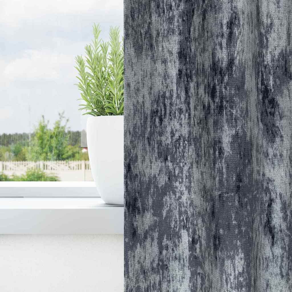 vidaXL κουρτίνες βελούδου 2 τεμάχια με Δαχτυλίδια Ασημί Γκρι 245x140 εκ