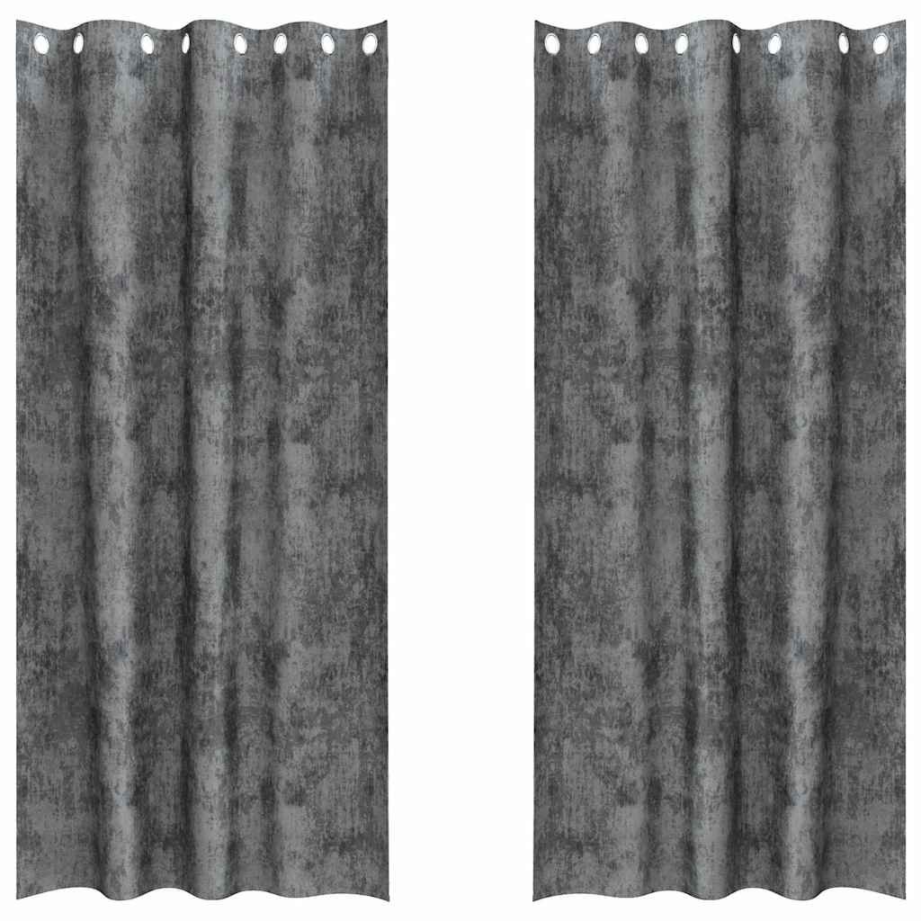 vidaXL κουρτίνες 2 τεμ με Τσιμπίδες Γκρι 245x140 εκ.