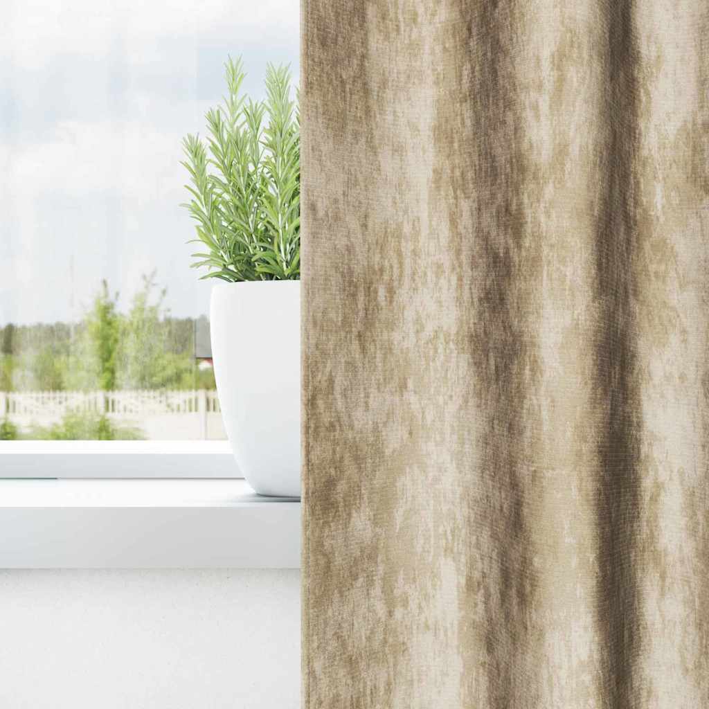 vidaXL κουρτίνες Velvet 2 τμχ με τσιμπίδες Κρεμ 260x140 εκ.