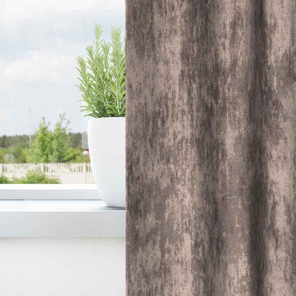 vidaXL κουρτίνες βελούδου 2 τμχ με γατζούς καπουτσίνο 260x140 εκ.