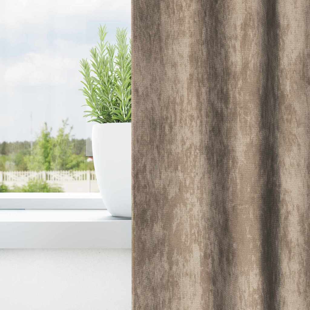 vidaXL Κουρτίνες βελούδου 2 τμχ με τρύπες Σαμπάνια 260x140 εκ