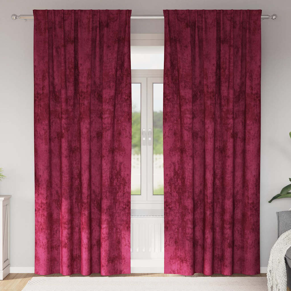 vidaXL Βελούδινες Κουρτίνες 2 τμχ. Μπορντό 225 x 140 εκ. Βελούδο