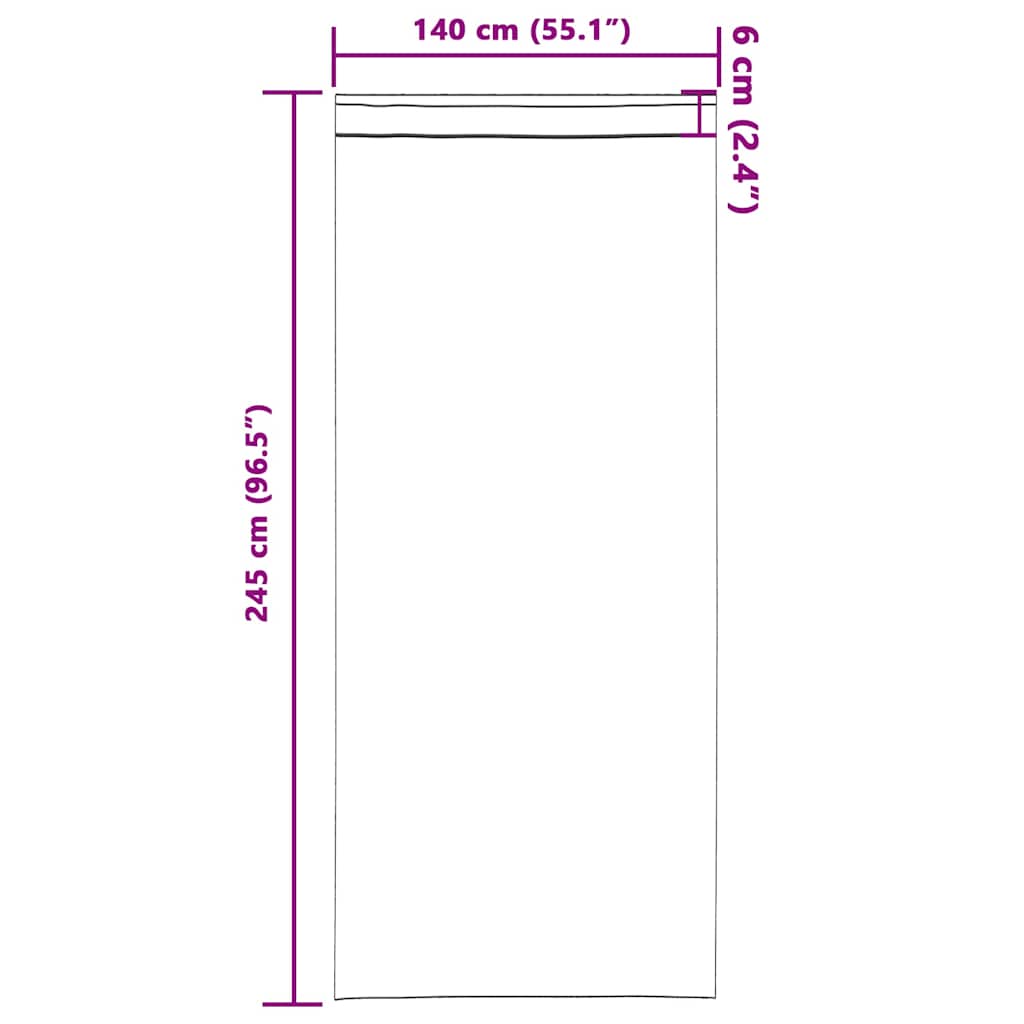 vidaXL κουρτίνες βελούδου 2 τεμ με τσέπη γκρι 245x140 εκ