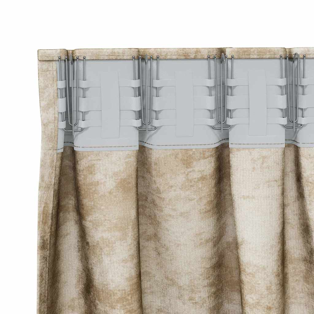 vidaXL Βελούδινες Κουρτίνες 2 τμχ. Κρεμ 140 x 140 cm Βελούδο