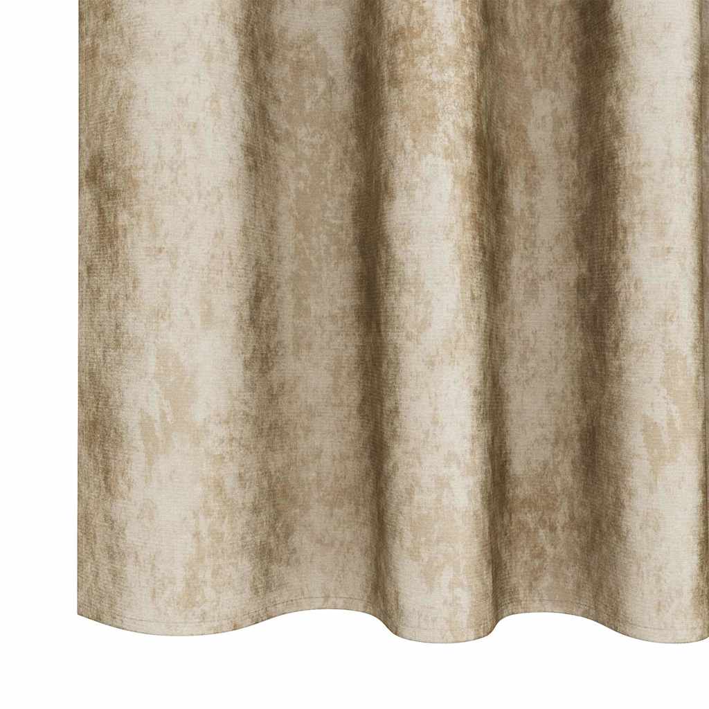 vidaXL Βελούδινες Κουρτίνες 2 τμχ. Κρεμ 140 x 140 cm Βελούδο