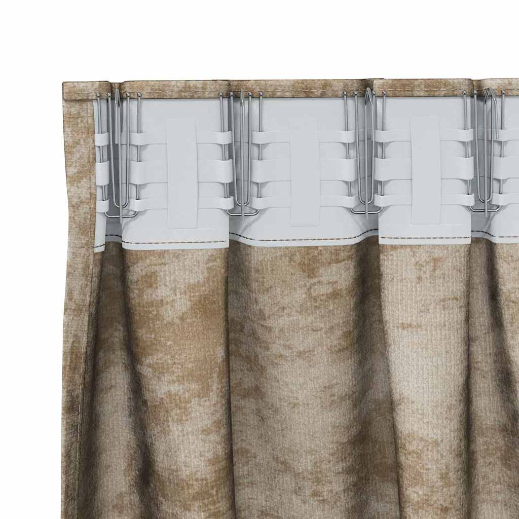 vidaXL κουρτίνες 2 τεμ με τρύπες σαμπάνια 140x140 εκ