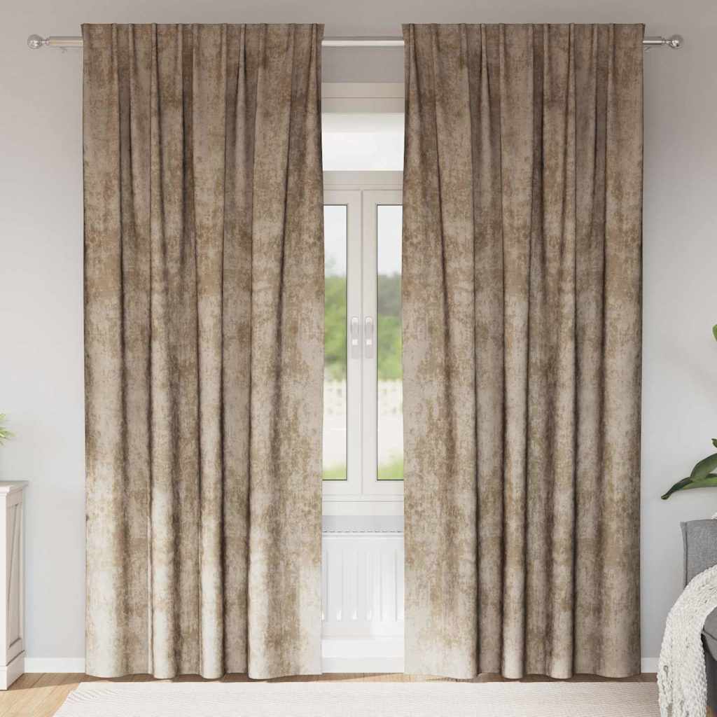 vidaXL Βελούδινες Κουρτίνες 2 τμχ. Μπρονζέ 260 x 140 εκ. Βελούδο