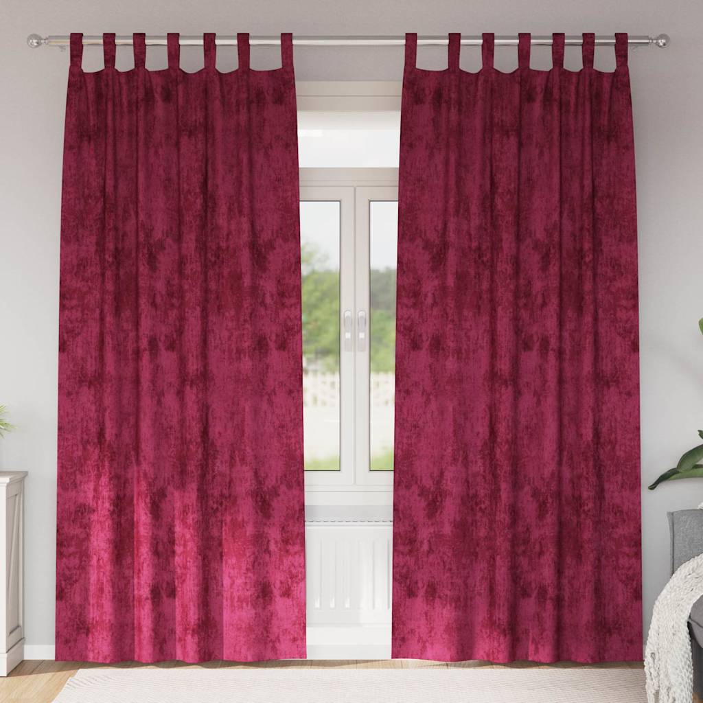 vidaXL Βελούδινες Κουρτίνες 2 τμχ. Μπορντό 225 x 140 εκ. Βελούδο
