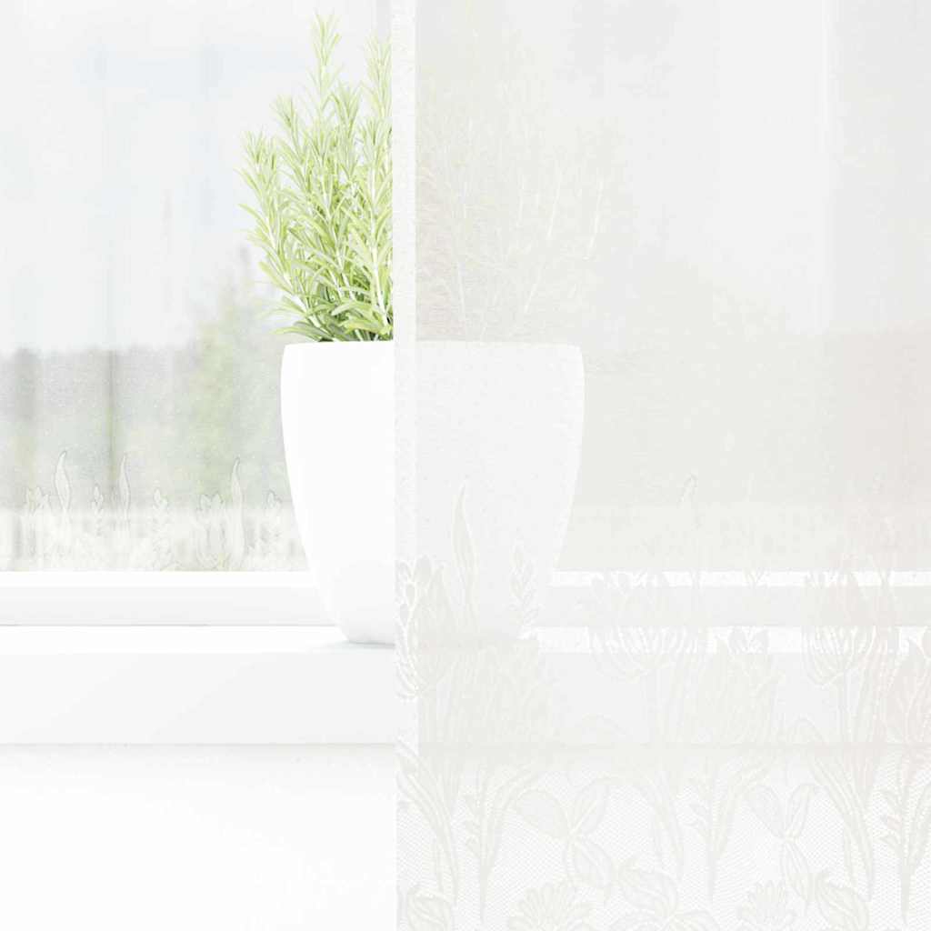 vidaXL Κουρτίνες με κουρτίνες Floral Λευκό 150 x 120 cm Πολυεστέρας