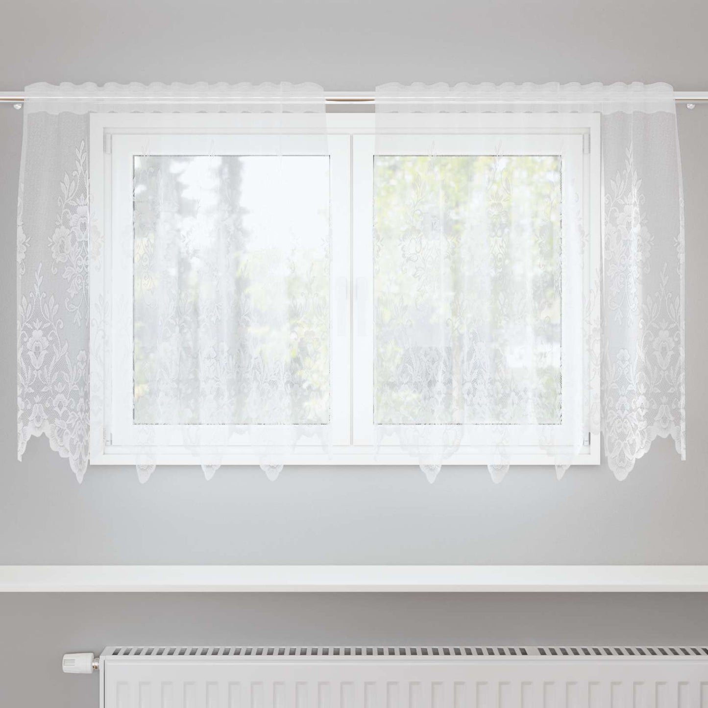 vidaXL Κουρτίνα Δαντέλας Λευκό 120 x 150 cm Πολυεστέρας