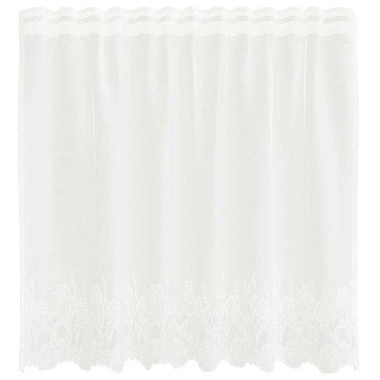 vidaXL Κουρτίνες με κουρτίνες Floral Λευκό 150 x 120 cm Πολυεστέρας