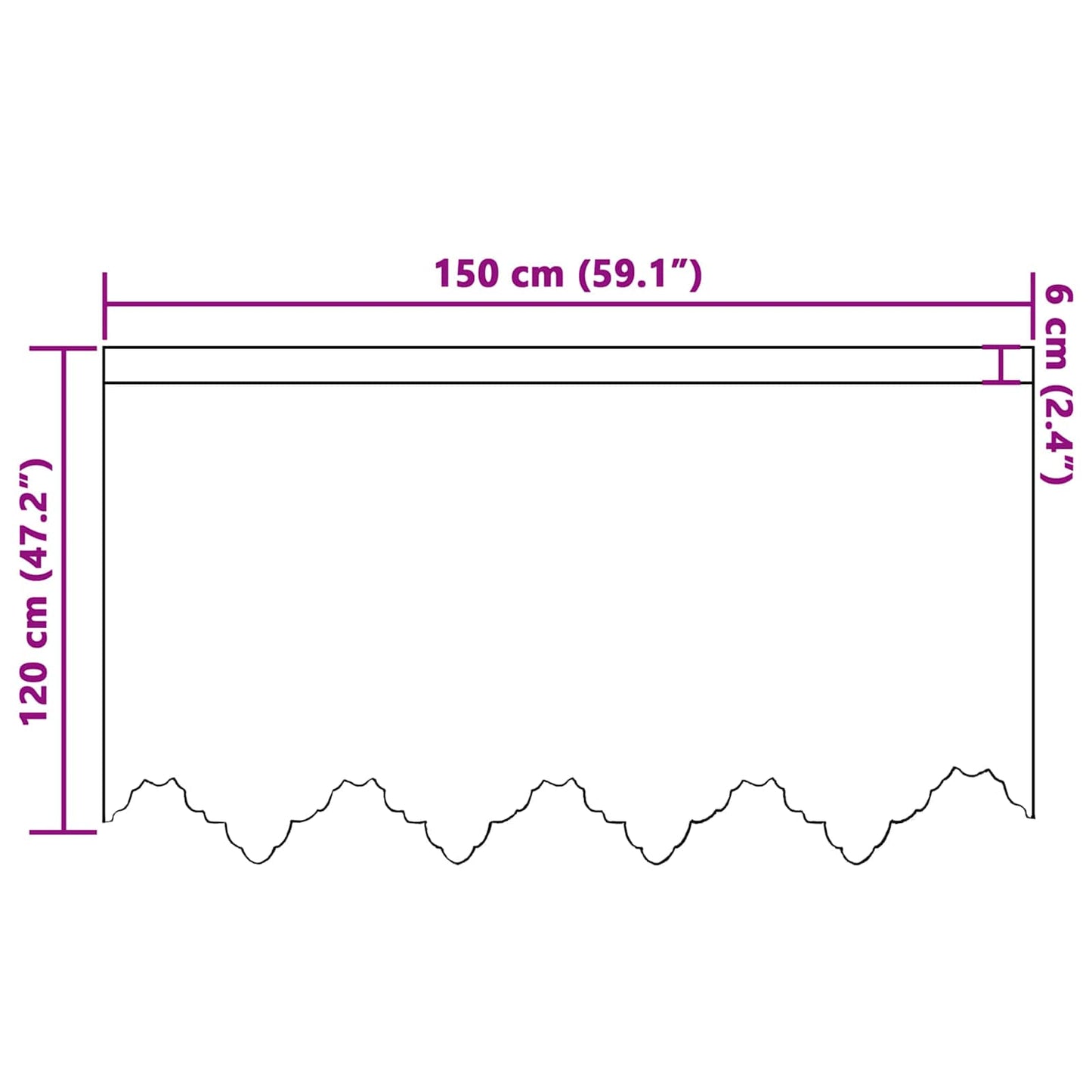 vidaXL Κουρτίνα Δαντέλας Λευκό 120 x 150 cm Πολυεστέρας