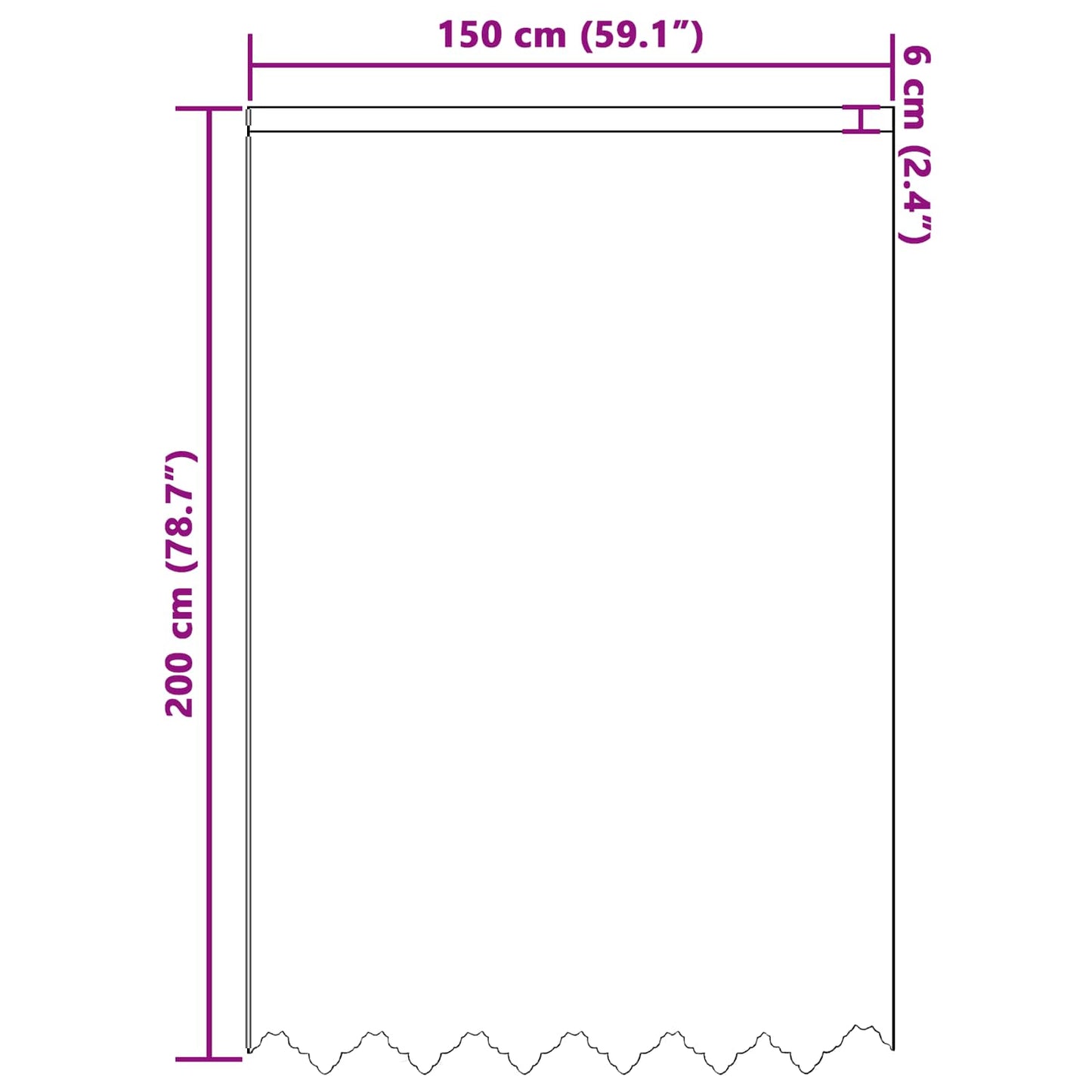 vidaXL Κουρτίνα Δαντέλας Λευκό 200 x 150 cm Πολυεστέρας