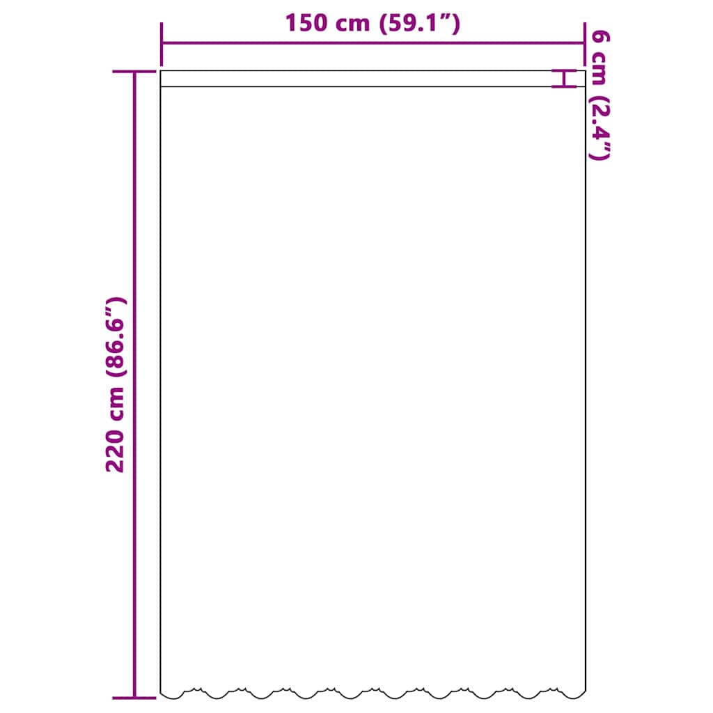 vidaXL Κουρτίνα Δαντέλας με κουρτίνες Λευκό 150x220cm Πολυεστέρας