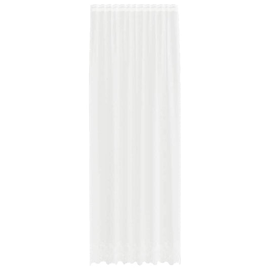 vidaXL Κουρτίνα Δαντέλας με κουρτίνες Λευκό 150x300cm Πολυεστέρας