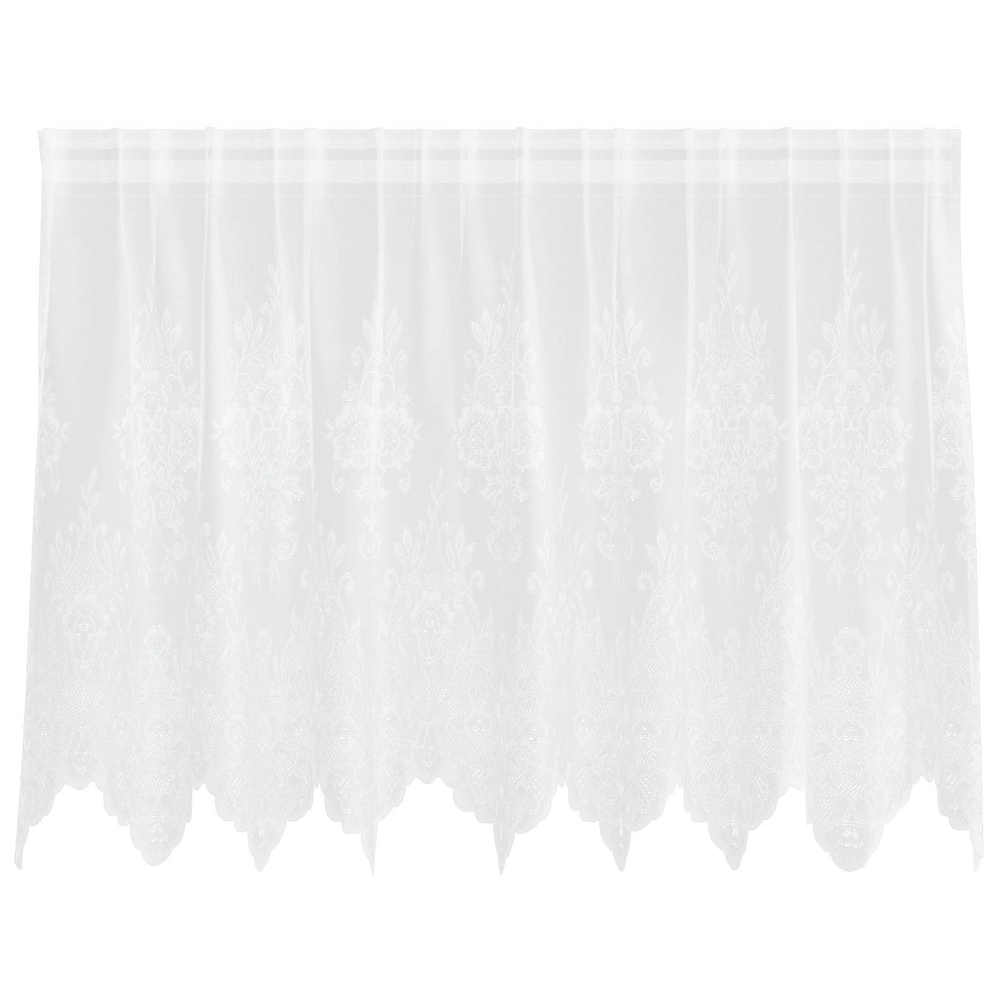 vidaXL Κουρτίνες με κουρτίνες Floral Λευκό 200 x 100 cm Πολυεστέρας