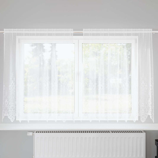 vidaXL Κουρτίνα Δαντέλας με κουρτίνες Λευκό 160 x 200 cm Πολυεστέρας