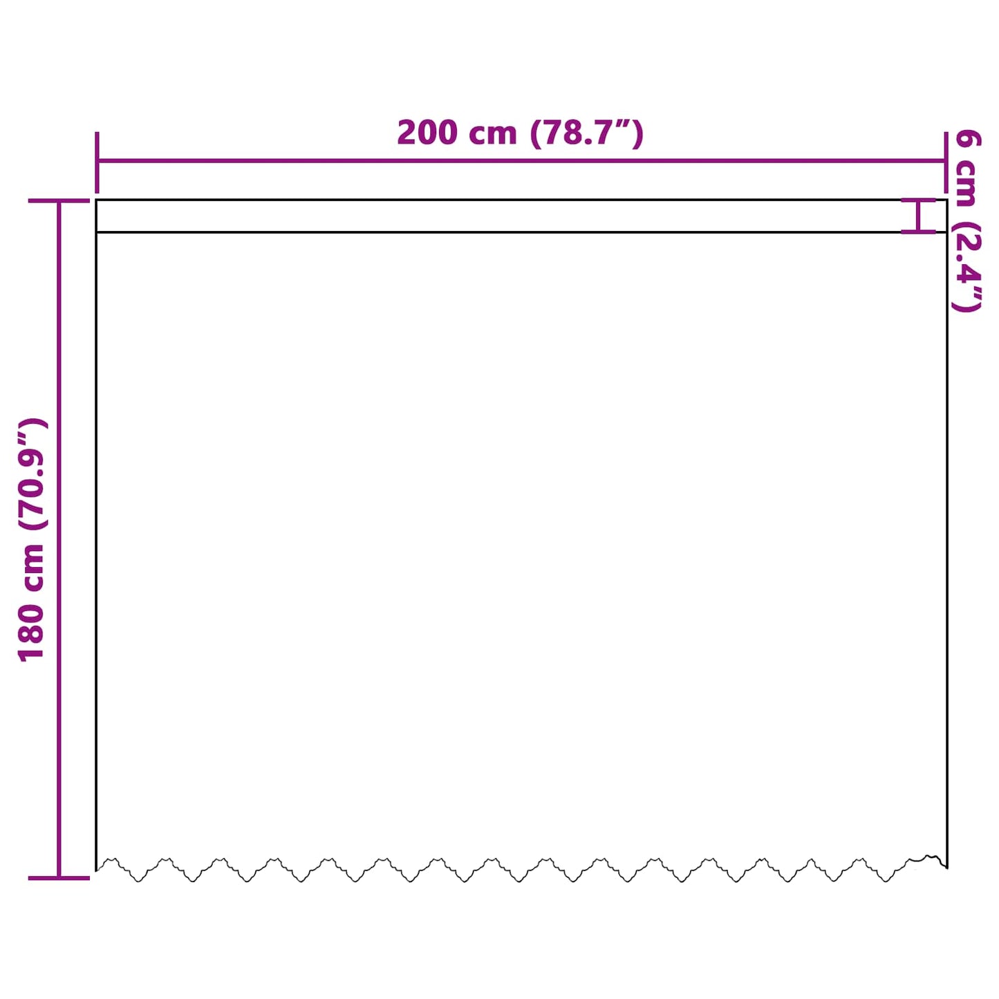 vidaXL Κουρτίνα Δαντέλας Λευκό 180 x 200 cm Πολυεστέρας
