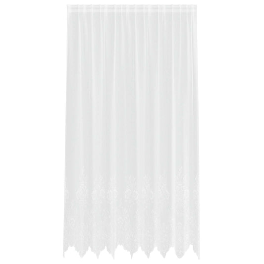 vidaXL Κουρτίνα Δαντέλας με κουρτίνες Λευκό 245 x 200 cm Πολυεστέρας