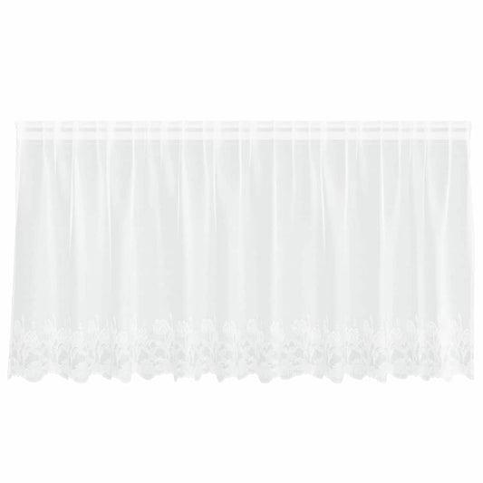 vidaXL Κουρτίνες με κουρτίνες Floral Λευκό 300 x 100 cm Πολυεστέρας