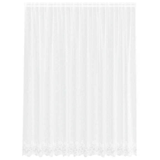 vidaXL Κουρτίνες με κουρτίνες Floral Λευκό 300 x 240 cm Πολυεστέρας