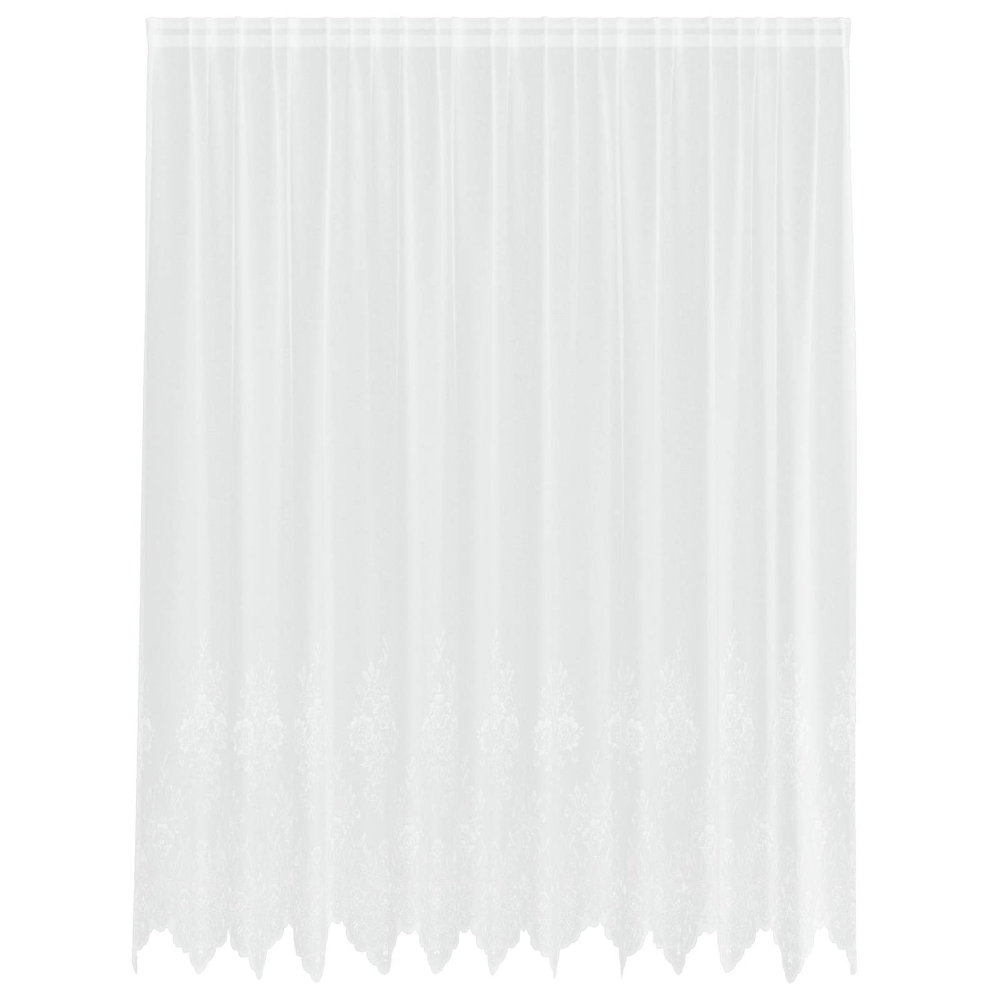 vidaXL Κουρτίνες με κουρτίνες Floral Λευκό 300 x 240 cm Πολυεστέρας