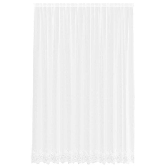 vidaXL Κουρτίνες με κουρτίνες Floral Λευκό 300 x 300 cm Πολυεστέρας