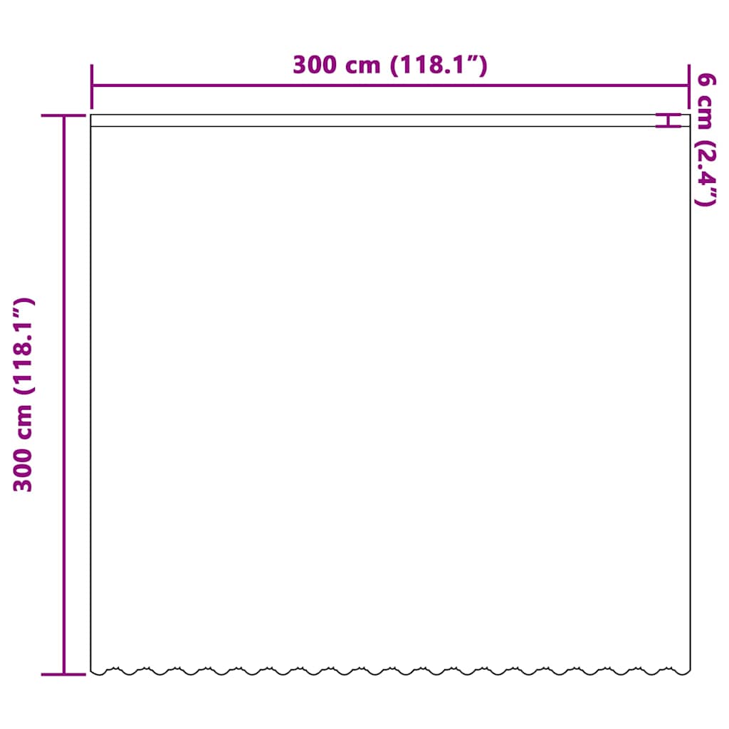vidaXL Κουρτίνες με κουρτίνες Floral Λευκό 300 x 300 cm Πολυεστέρας