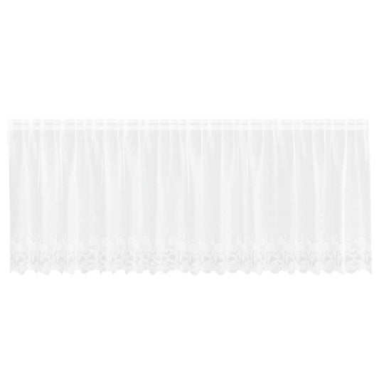 vidaXL Κουρτίνες με κουρτίνες Floral Λευκό 400 x 120 cm Πολυεστέρας