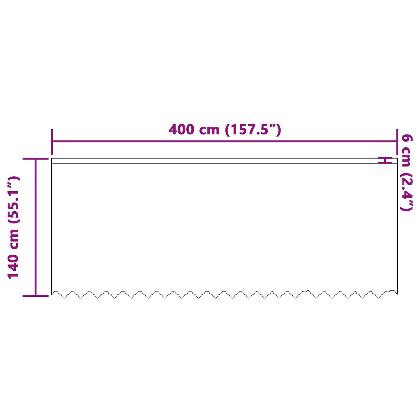 vidaXL Κουρτίνα Δαντέλας με κουρτίνες Λευκό 140 x 400 εκ. Πολυεστέρας
