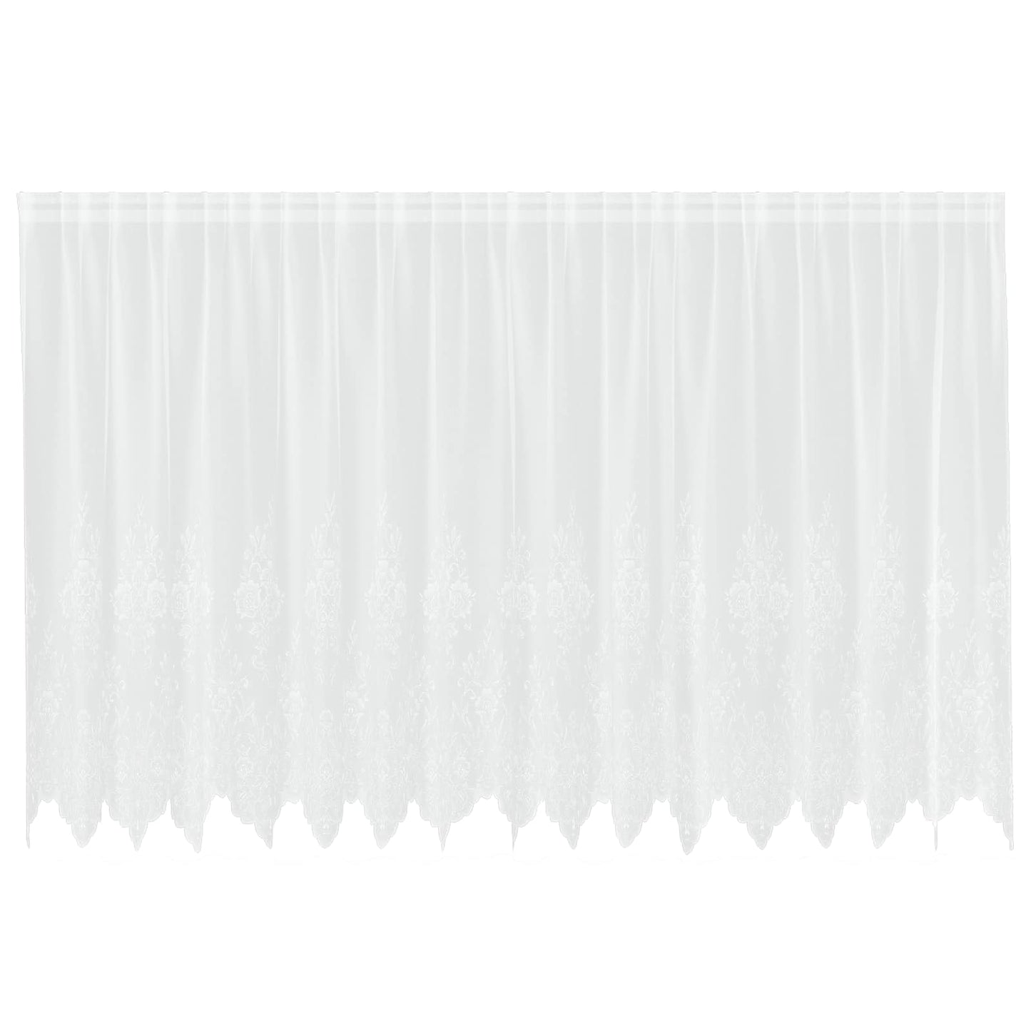 vidaXL Κουρτίνες με κουρτίνες Floral Λευκό 400 x 180 εκ Πολυεστέρας