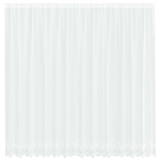 vidaXL Κουρτίνες με κουρτίνες Floral Λευκό 400 x 240 εκ. Πολυεστέρας