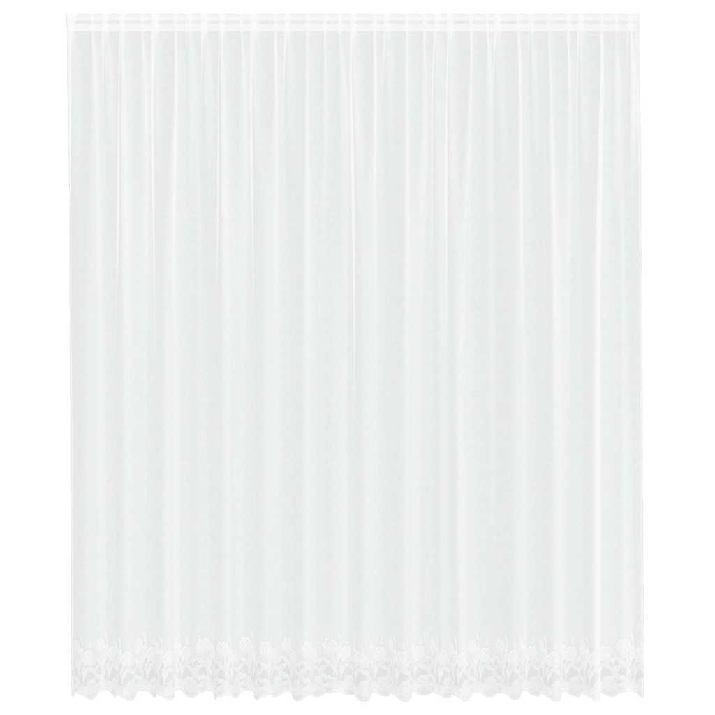 vidaXL Κουρτίνες με κουρτίνες Floral Λευκό 400 x 260 εκ. Πολυεστέρας