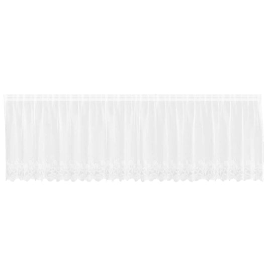 vidaXL Κουρτίνες με κουρτίνες Floral Λευκό 500 x 100 cm Πολυεστέρας