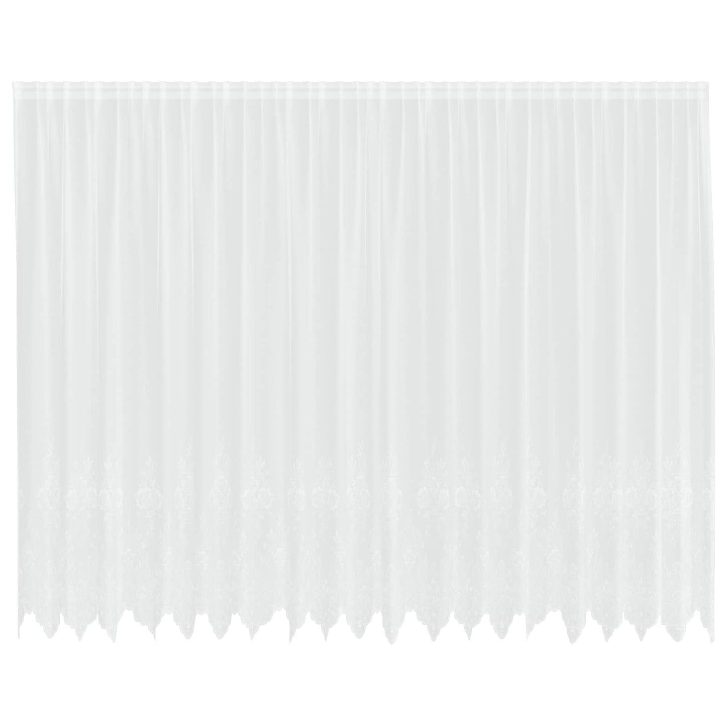 vidaXL Κουρτίνες με κουρτίνες Floral Λευκό 500 x 200 cm Πολυεστέρας