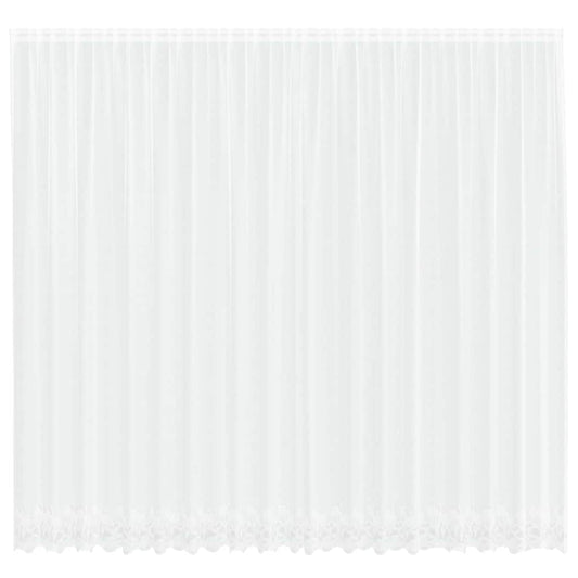 vidaXL Κουρτίνες με κουρτίνες Floral Λευκό 500 x 300 εκ Πολυεστέρας
