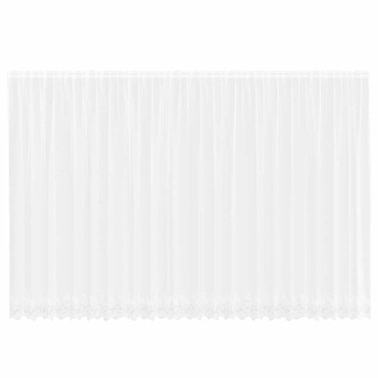 vidaXL Κουρτίνες με κουρτίνες Floral Λευκό 600 x 240 εκ. Πολυεστέρας