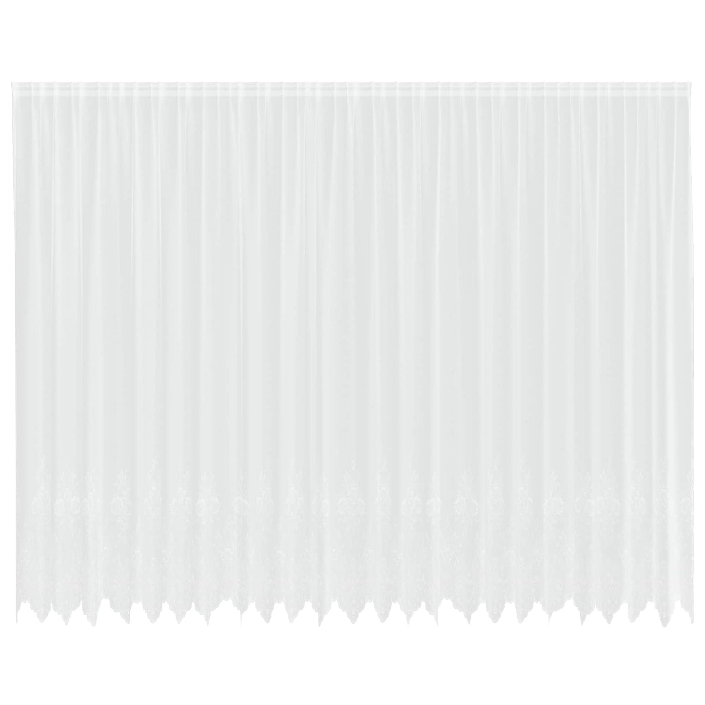 vidaXL Κουρτίνες με κουρτίνες Floral Λευκό 600 x 280 εκ. Πολυεστέρας