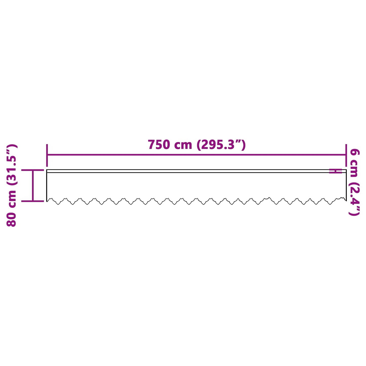 vidaXL Κουρτίνα Δαντέλας με κουρτίνες Λευκό 80 x 750 εκ Πολυεστέρας