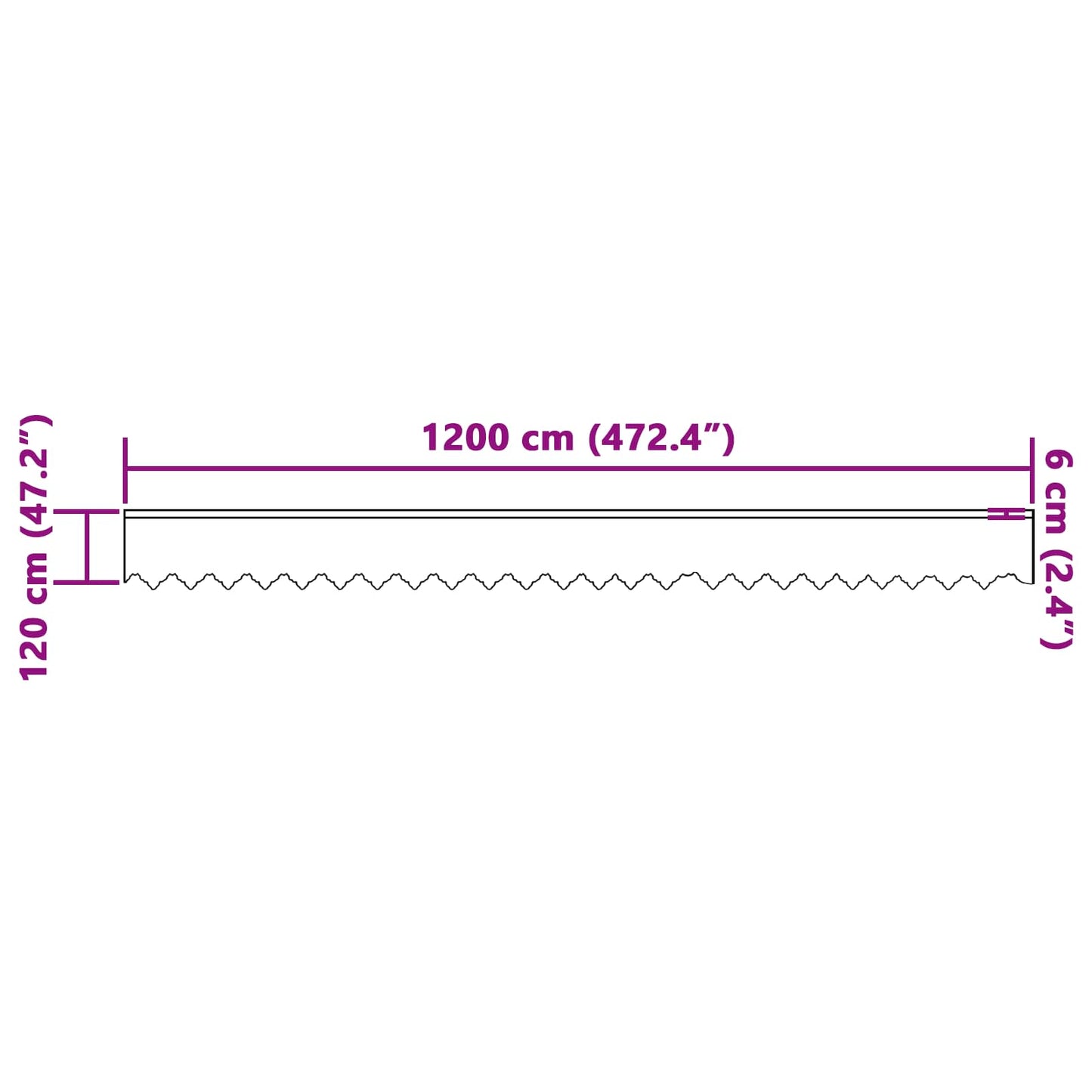 vidaXL Κουρτίνα Δαντέλας με κουρτίνες Λευκό 120 x 1200 cm Πολυεστέρας