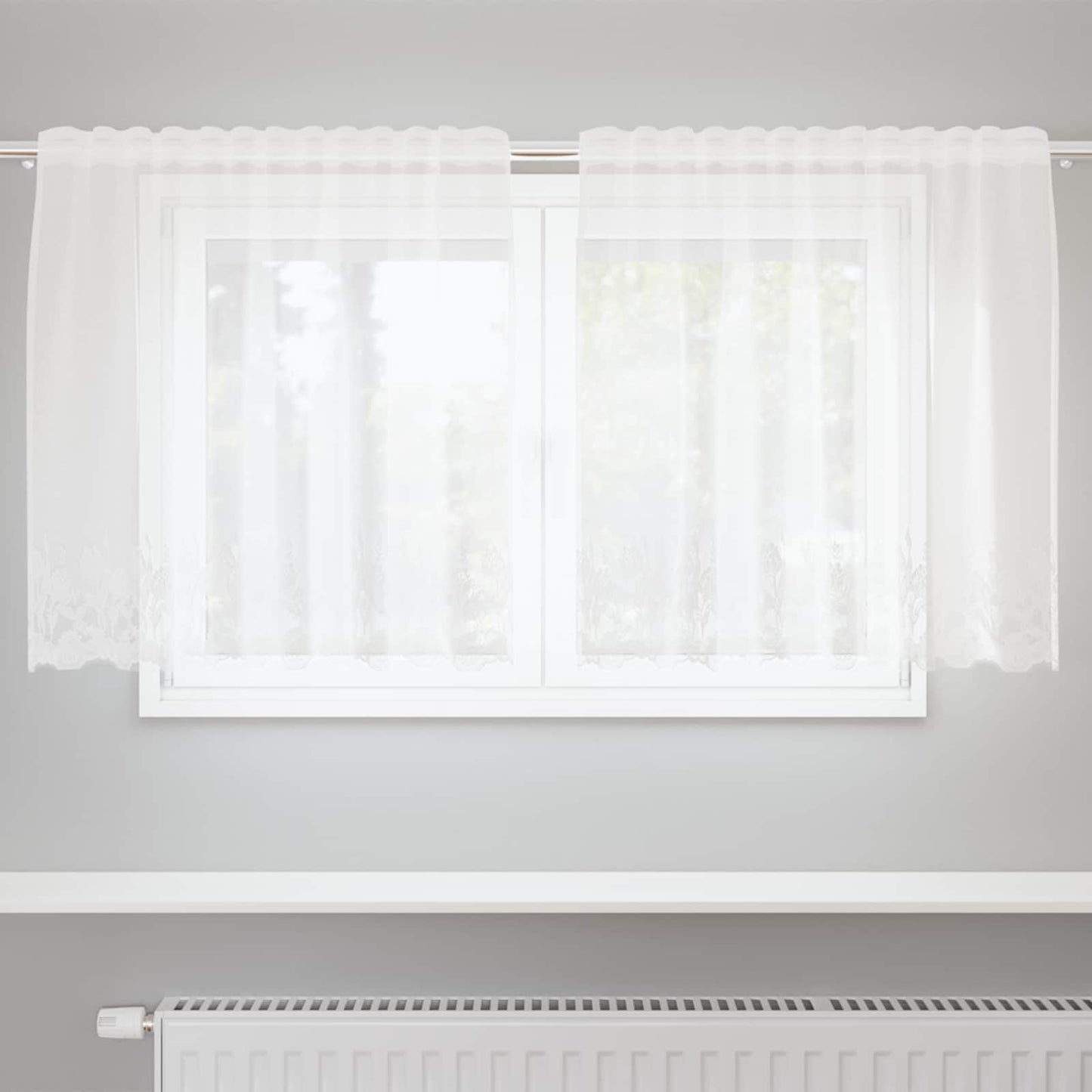 vidaXL Κουρτίνες με κουρτίνες Λευκό 150 x 80 cm Πολυεστέρας