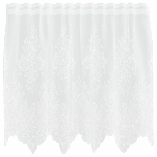 vidaXL Κουρτίνες με κουρτίνες Floral Λευκό 150 x 100 cm Πολυεστέρας