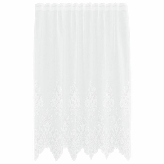 vidaXL Κουρτίνες με κουρτίνες Floral Λευκό 150 x 140 εκ. Πολυεστέρας