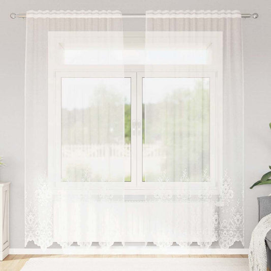 vidaXL Κουρτίνες με κουρτίνες Λευκό 150 x 200 cm Πολυεστέρας