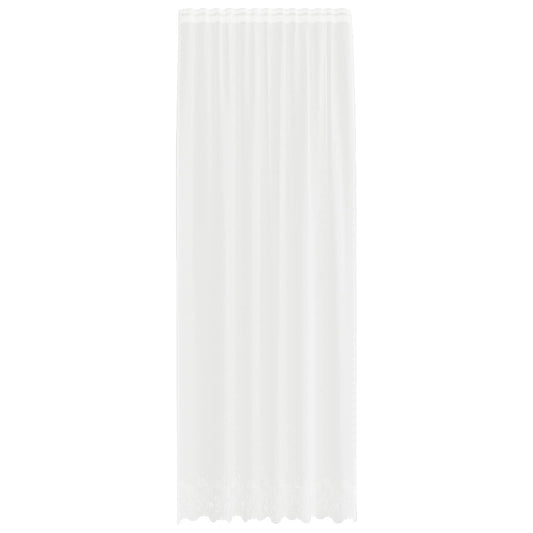 vidaXL Κουρτίνα Δαντέλας με κουρτίνες Λευκό 300 x 150 cm Πολυεστέρας