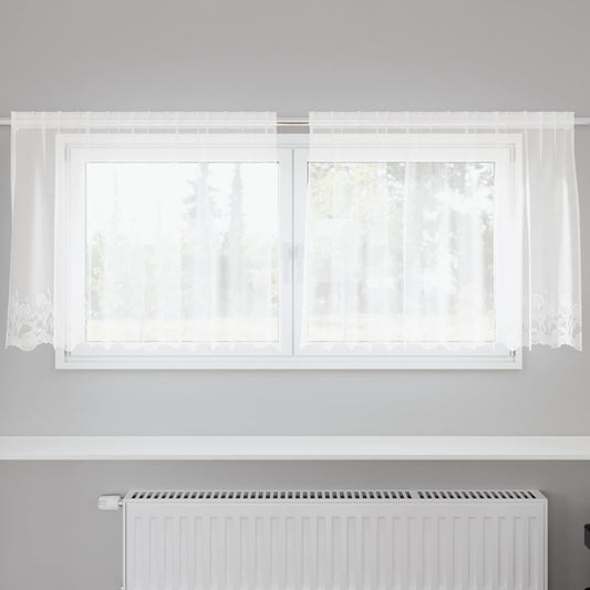 vidaXL Κουρτίνα Δαντέλας Λευκό 200 x 120 εκατοστά Πολυεστέρας