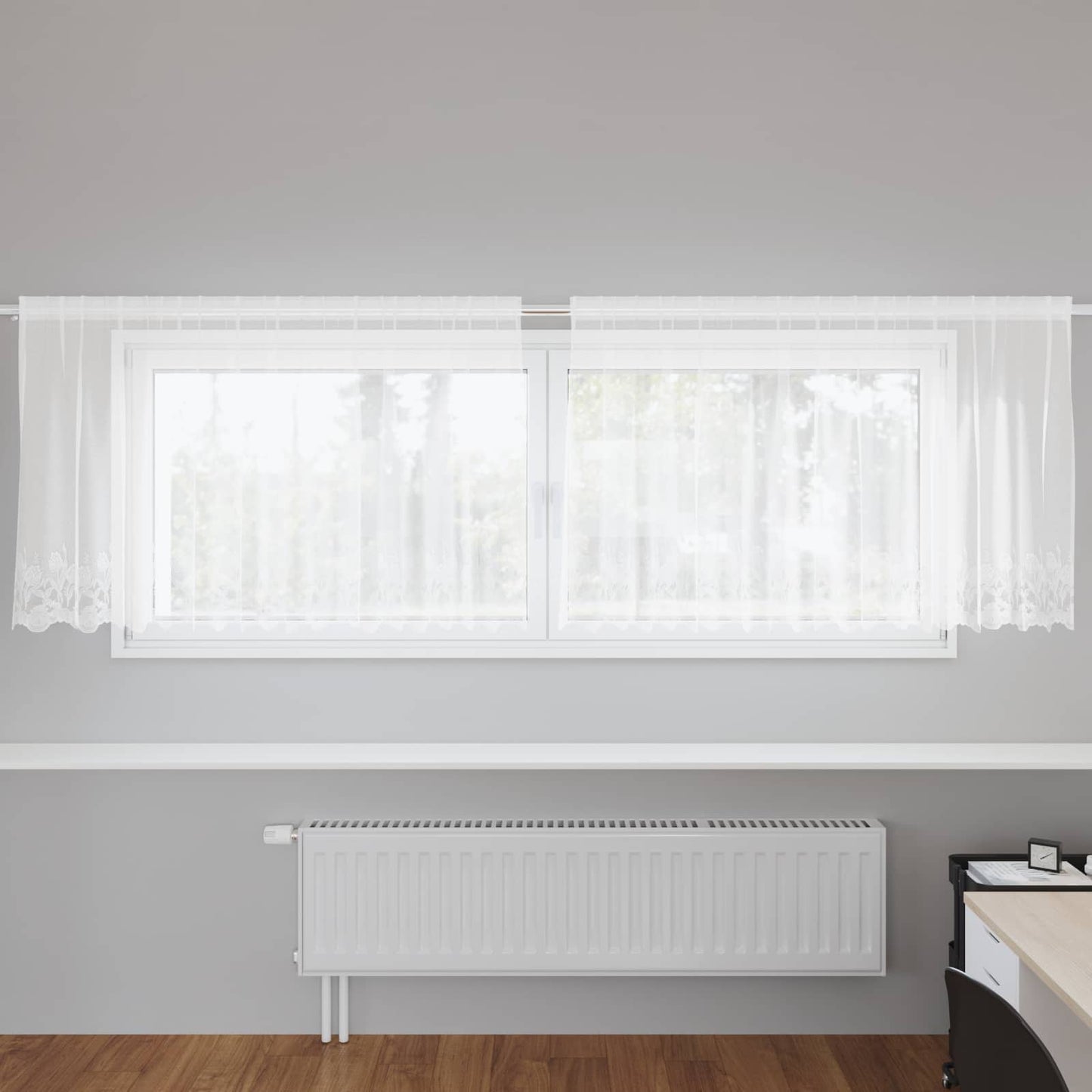 vidaXL Κουρτίνα Δαντέλας με κουρτίνες Λευκό 120 x 300 cm Πολυεστέρας
