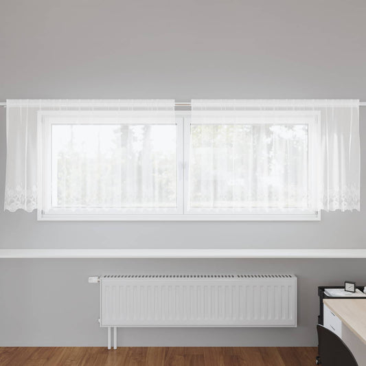 vidaXL Κουρτίνα Δαντέλας με κουρτίνες Λευκό 120 x 300 cm Πολυεστέρας