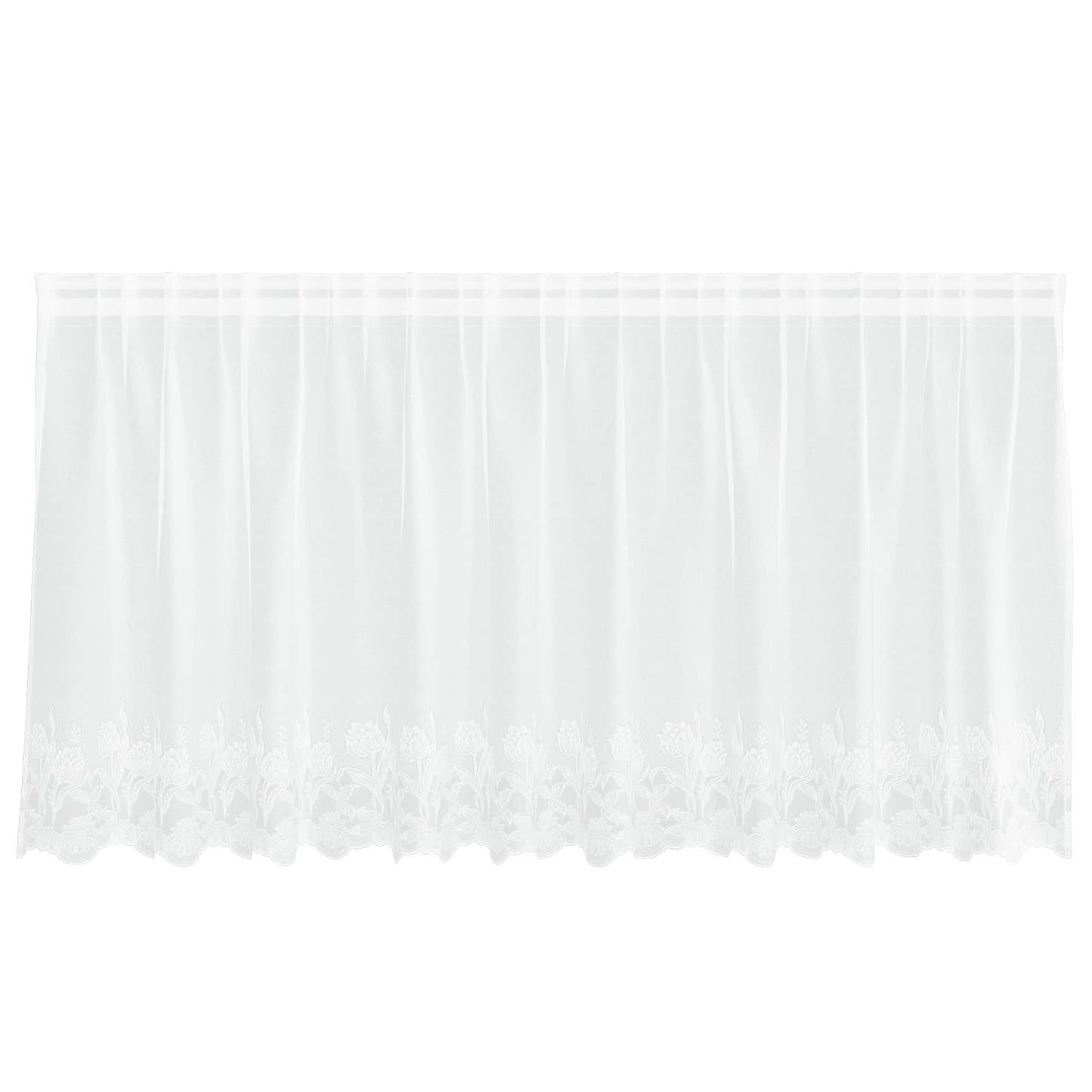 vidaXL Κουρτίνα Δαντέλας με κουρτίνες Λευκό 120 x 300 cm Πολυεστέρας