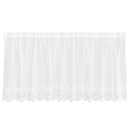 vidaXL Κουρτίνα Δαντέλας με κουρτίνες Λευκό 120 x 300 cm Πολυεστέρας